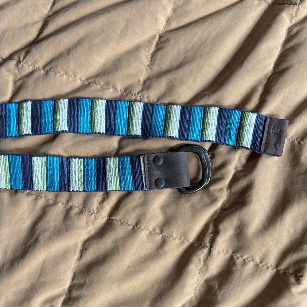 Hollister Multicolor Striped Belt with Black Buckle